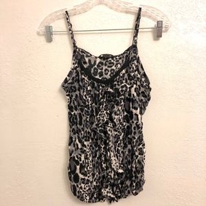 Papertee Medium Leopard Print Ruffled Tank Top